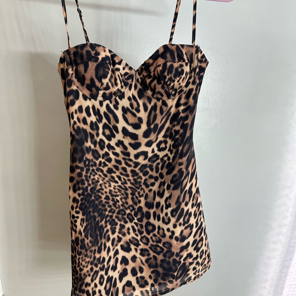 Whire Fox Boutique in the back of my mind leopard mini dress - Picture 2 of 6
